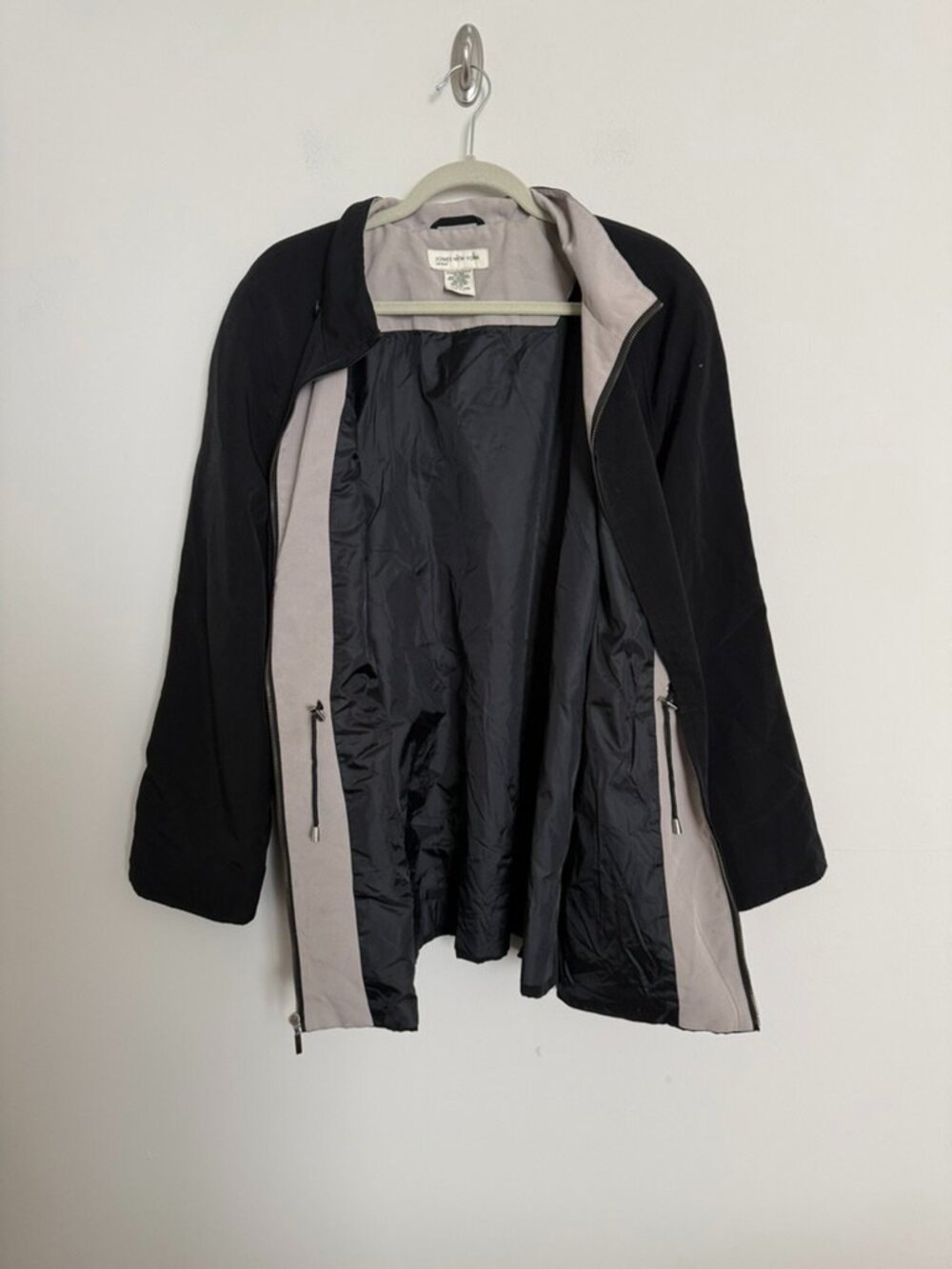 Jones New York Sport Black Lightweight Zip Jacket XL Classic Travel Coat - Picture 7 of 11